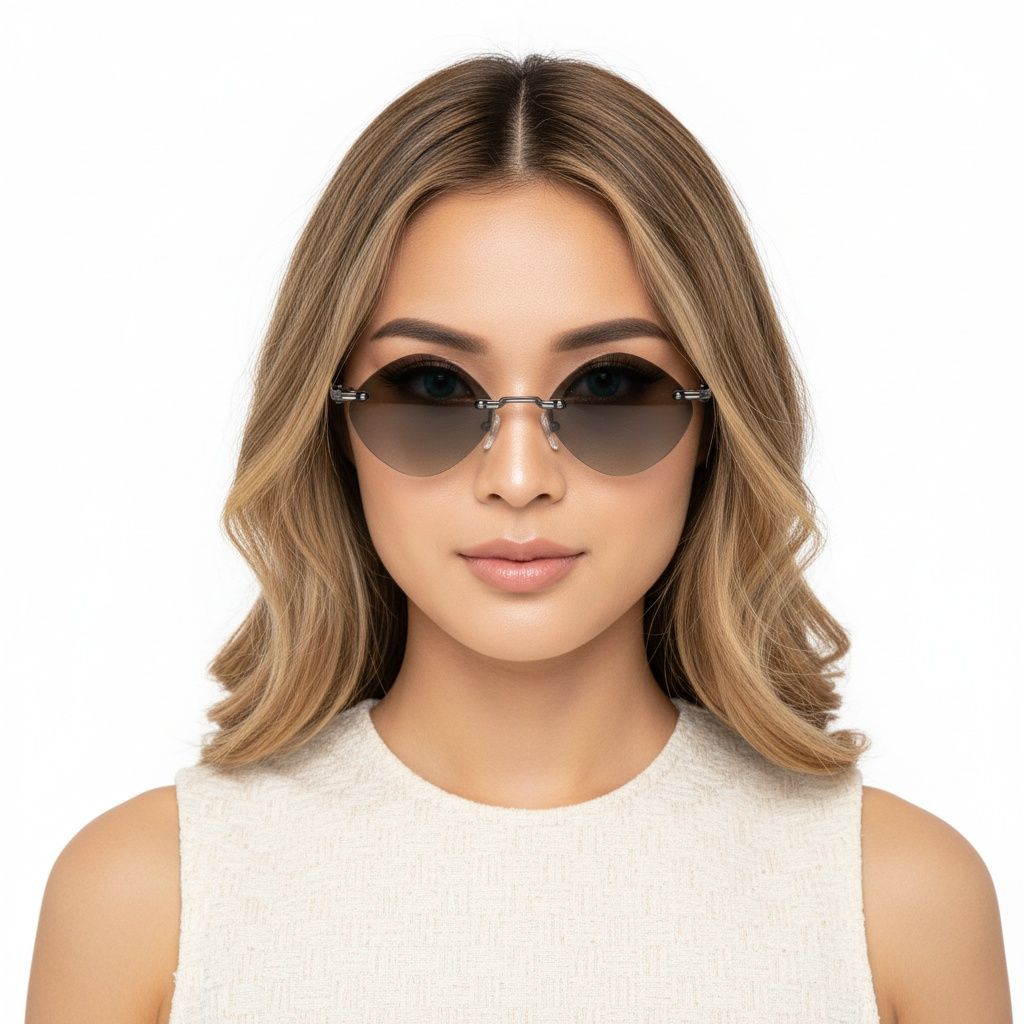 Invisible Grey Metal Sunglasses #BS2503-0088