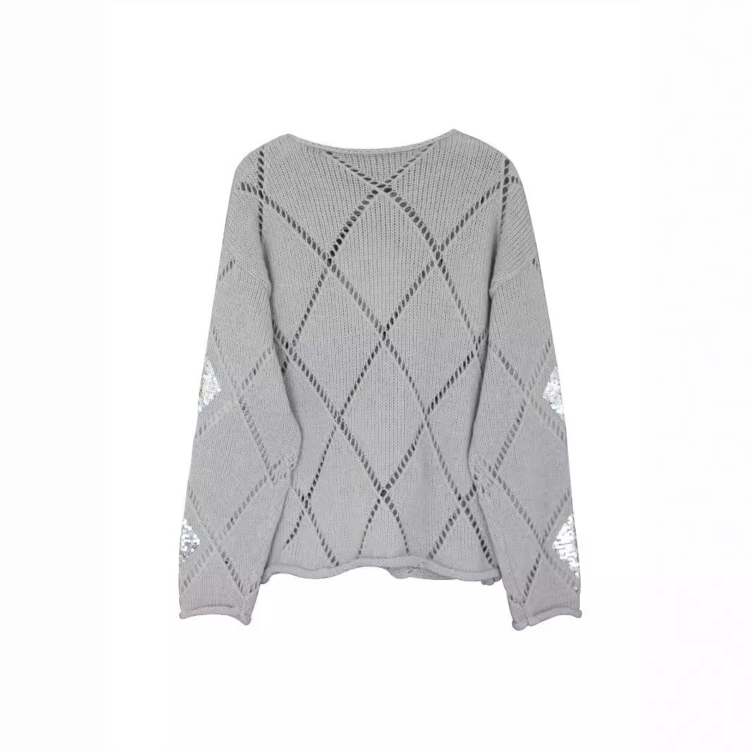 Women's Knit Sweater Long Sleeve Crewneck Pullover Top SSU-00117