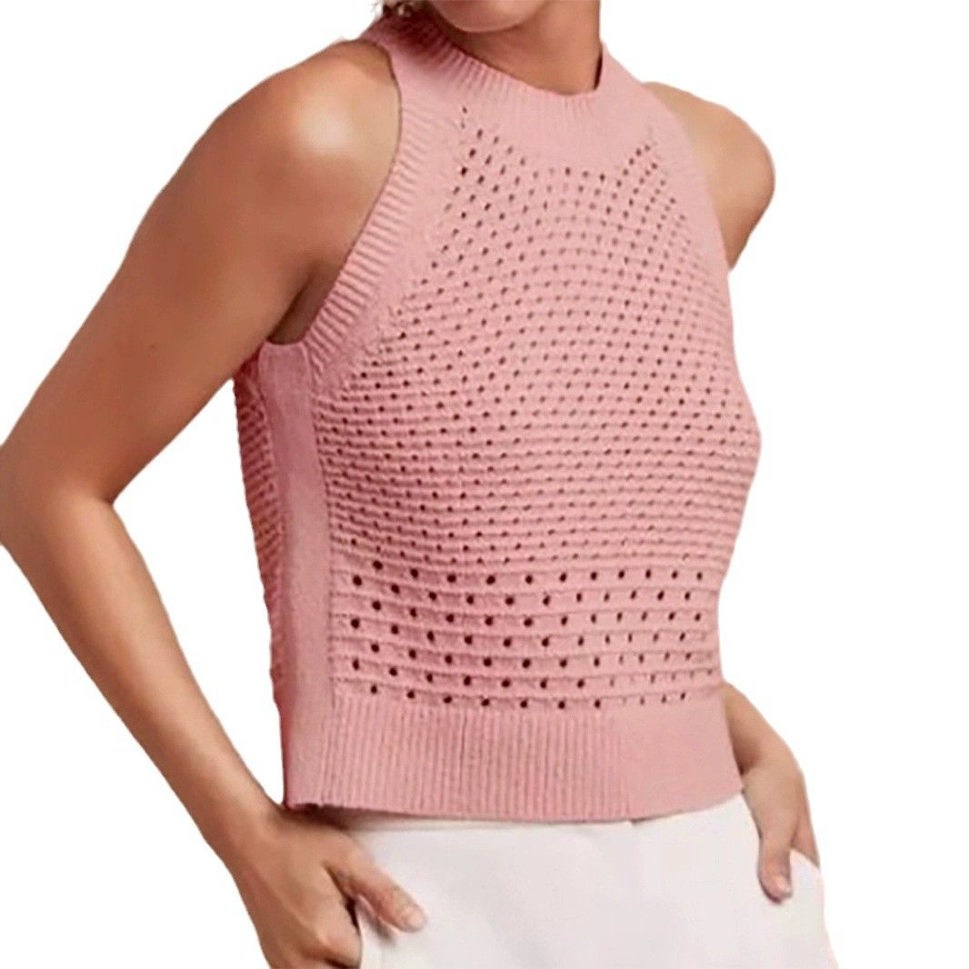 Knit Tank Top Women's Hollow Out Pullover Sleeveless Summer Vest SSU-00023