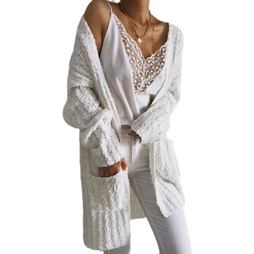 Cardigan/spolverino in maglia - Capospalla leggero per primavera/autunno SSU-00105