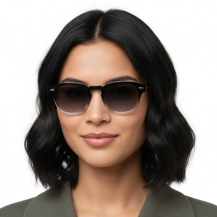 Oval Black Plastic Sunglasses #BS2503-0093