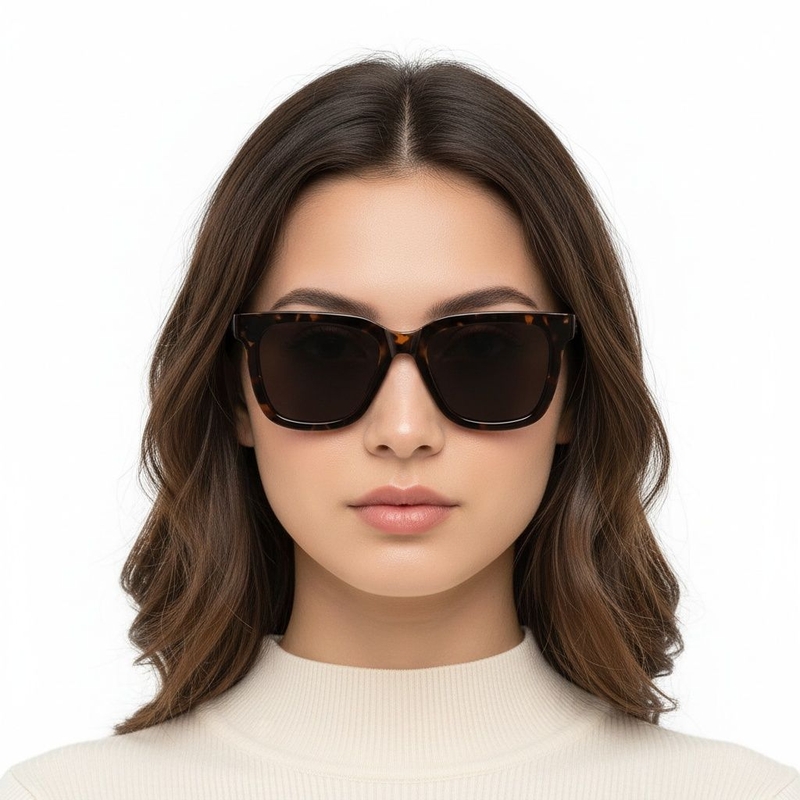 Rectangular Tortoiseshell Acetate Sunglasses #BS2607-0066