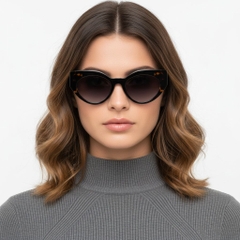 Vlinderzwarte acetaat zonnebril #BS2607-0078