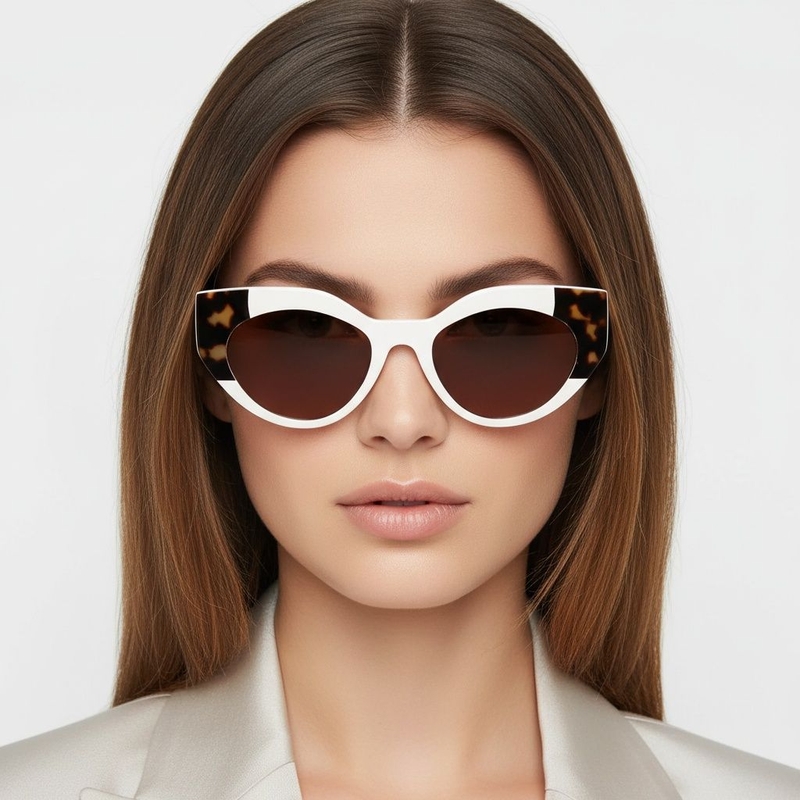 Schmetterlings-Creme-Acetat-Sonnenbrille #BS2607-0080