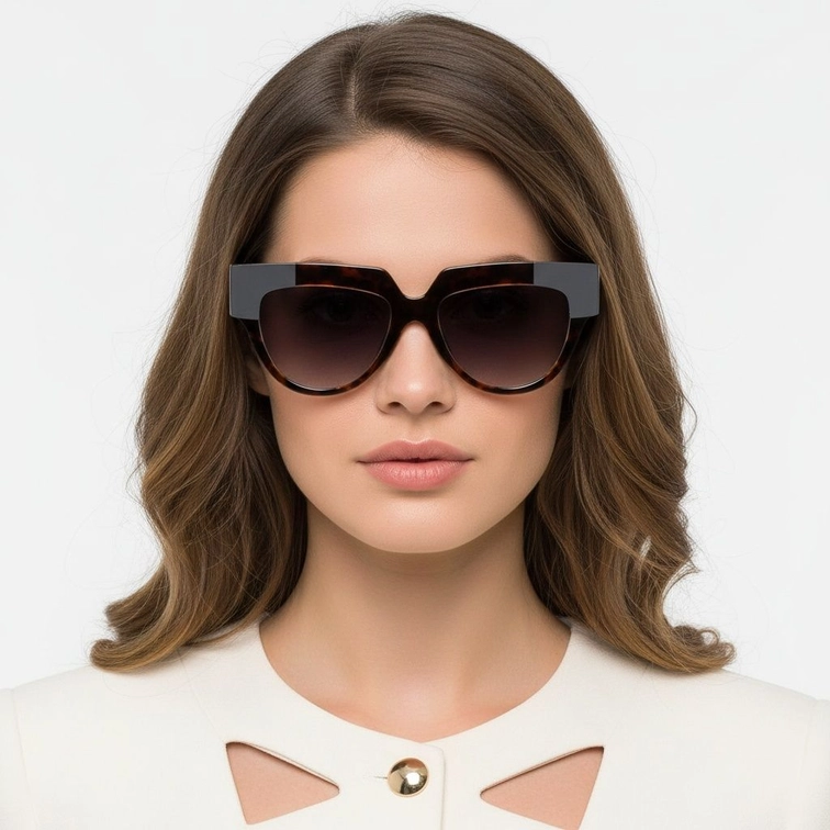 Lunettes de soleil papillon en acétate écaille de tortue #BS2607-0085