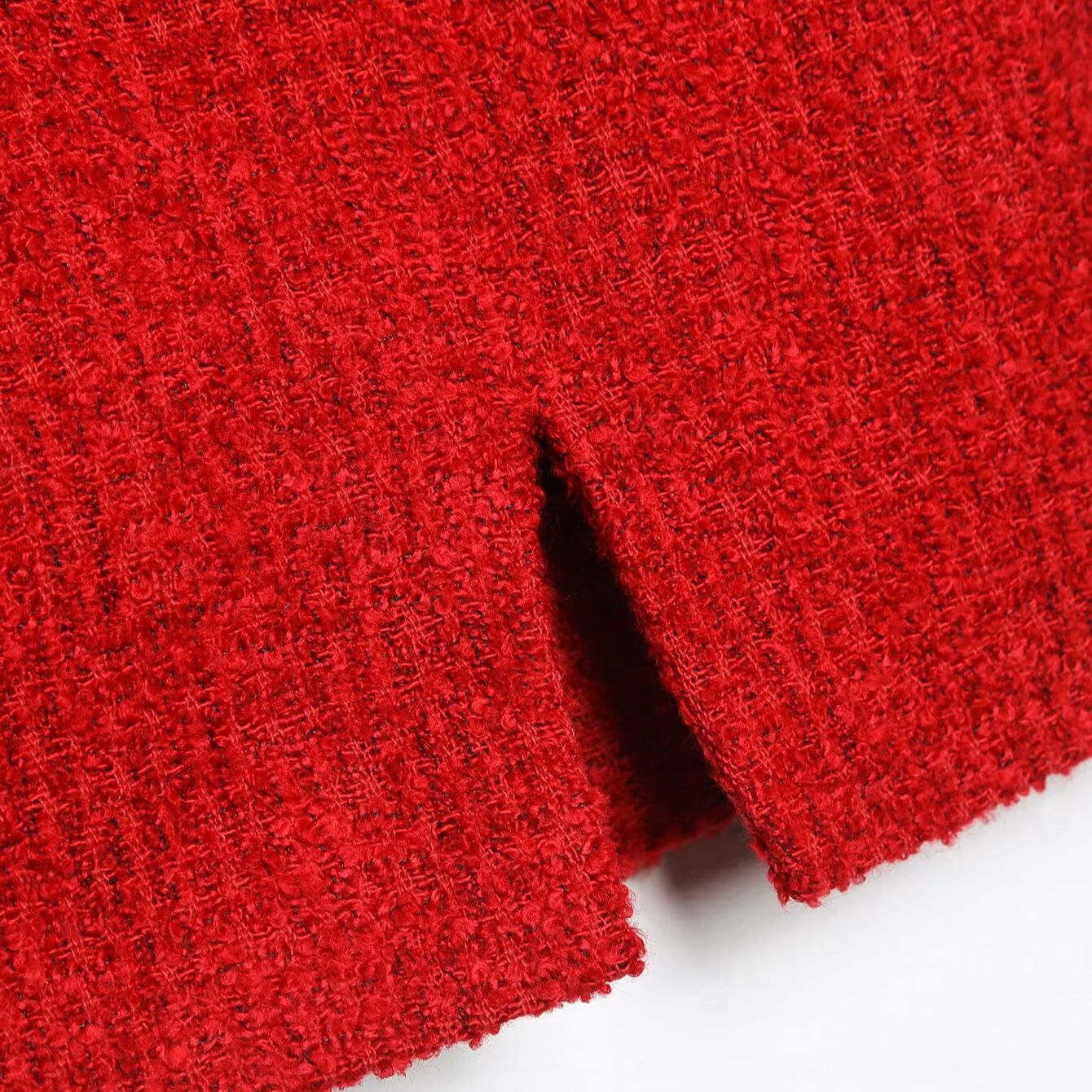 Women's Textured Midi Skirt - Slit Design KUN-00015