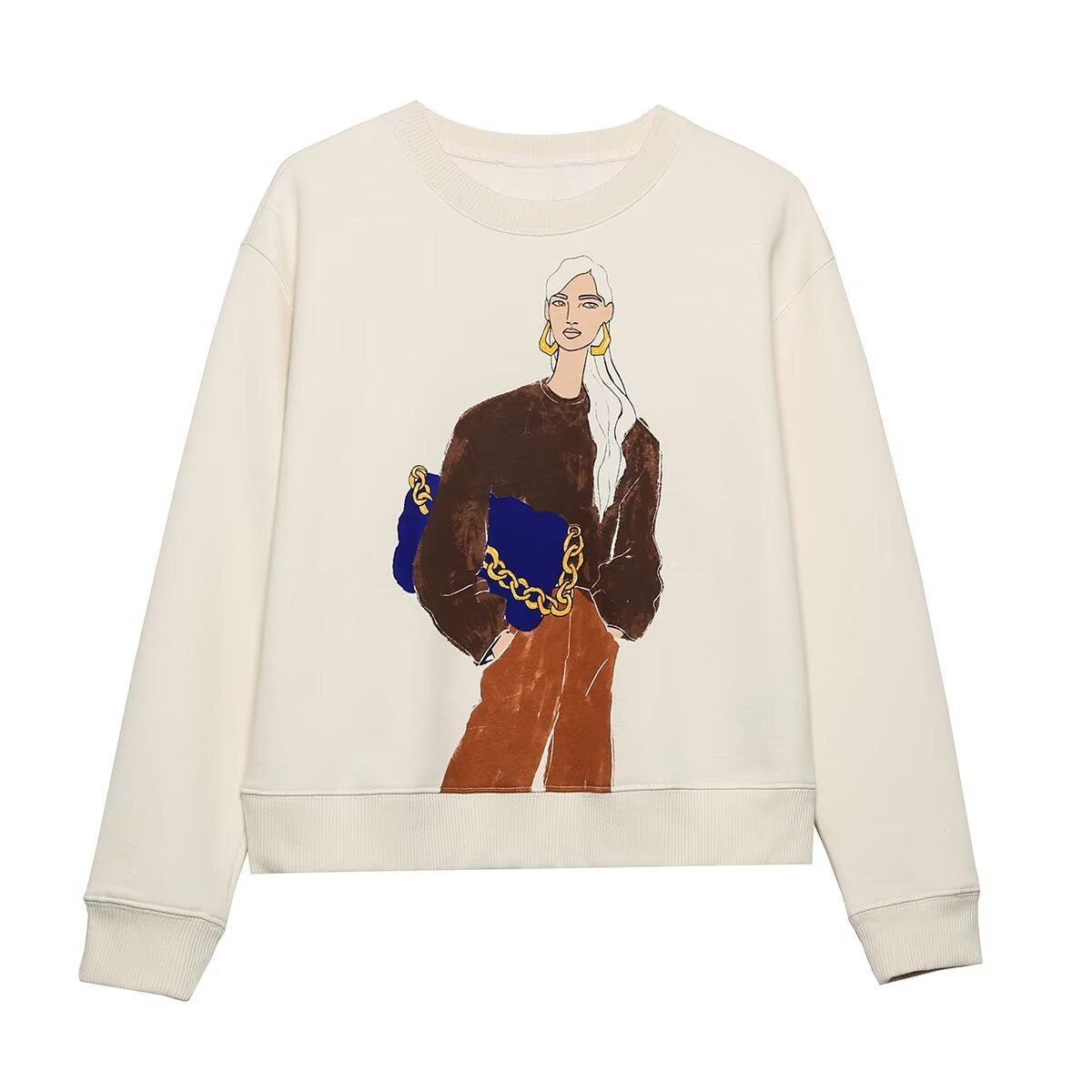 Women's Graphic Print Sweatshirt - European Style KUN-00016