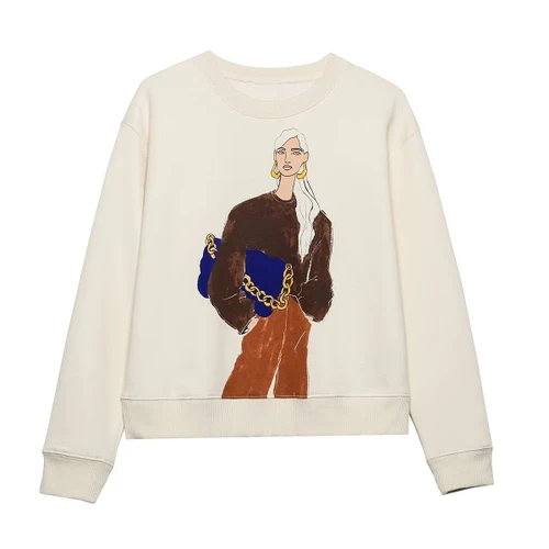 Women's Graphic Print Sweatshirt - European Style KUN-00016