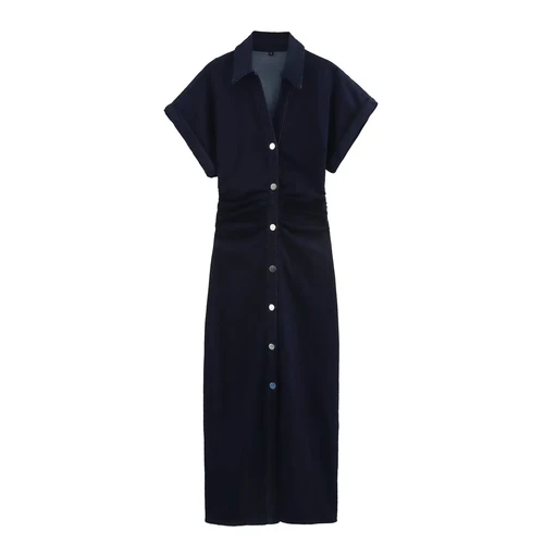Denim Midi Dress - Classic Versatile Style KUN-00009