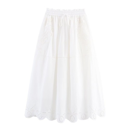 Embroidered Long Skirt - European Style Versatile Women's KUN-00048