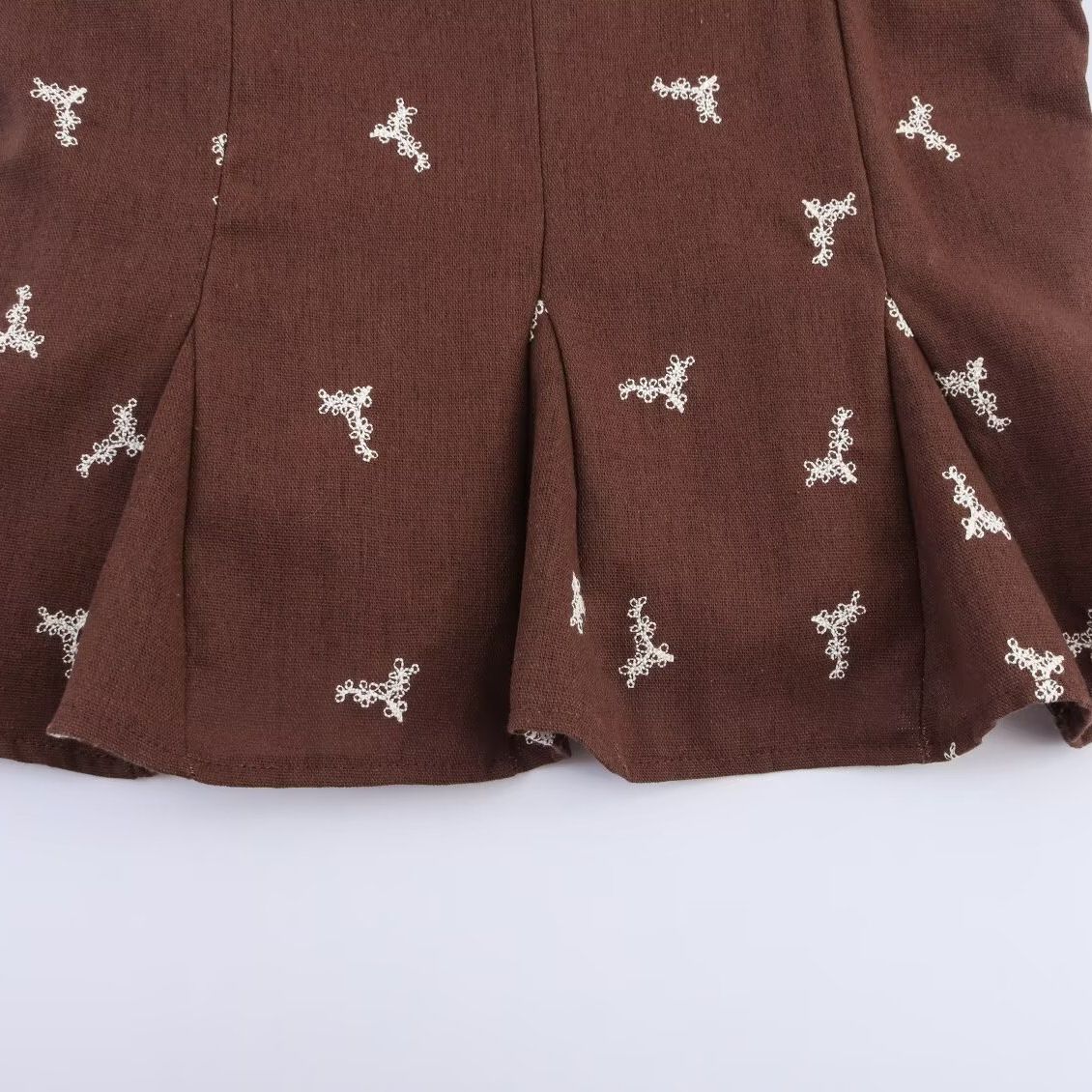 Embroidered Mini Skirt Top - European Chic KUN-00120