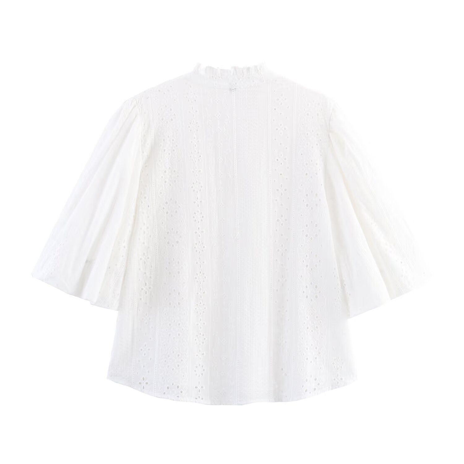 Women's Puff Sleeve Embroidered Blouse - Elegant & Stylish KUN-00027