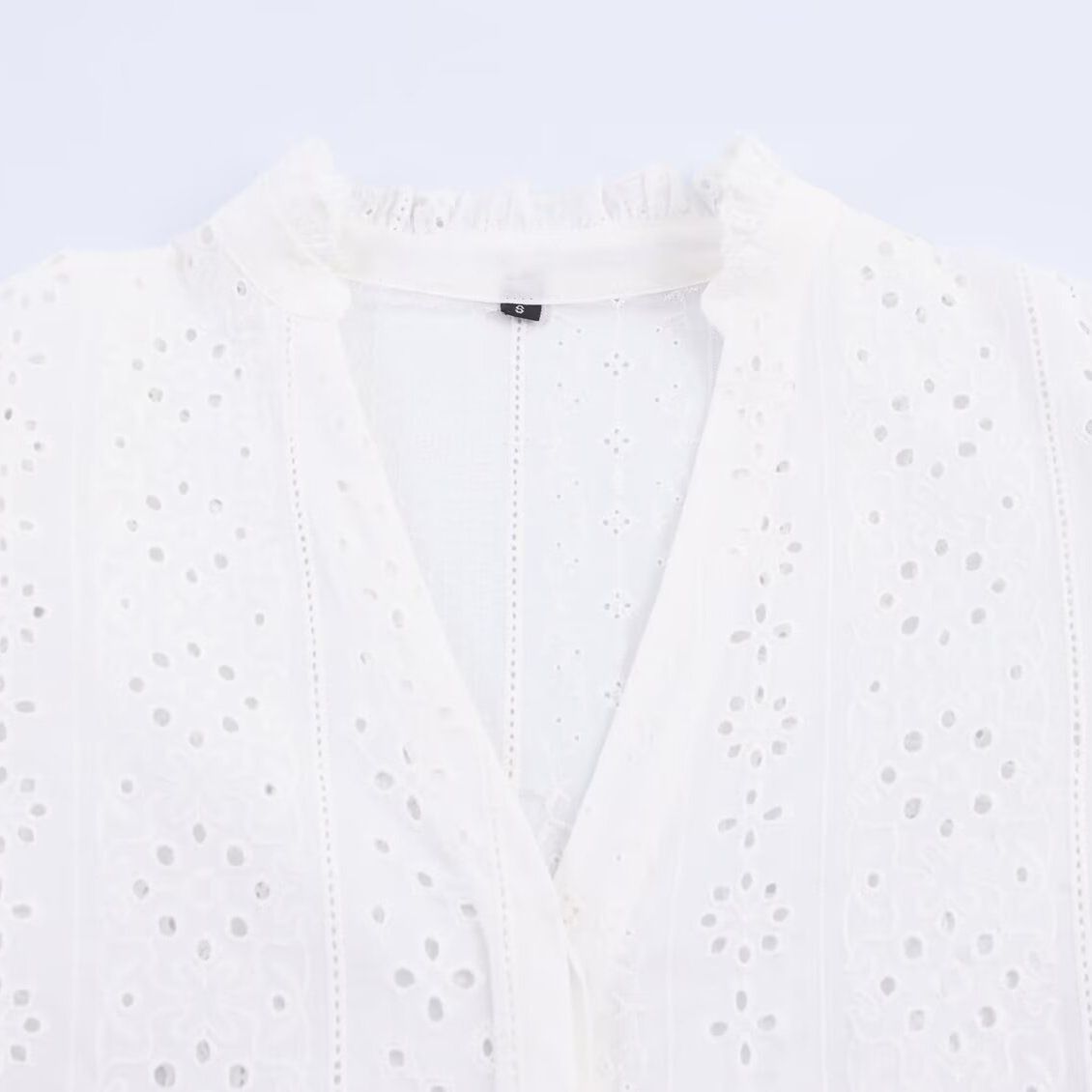 Women's Puff Sleeve Embroidered Blouse - Elegant & Stylish KUN-00027