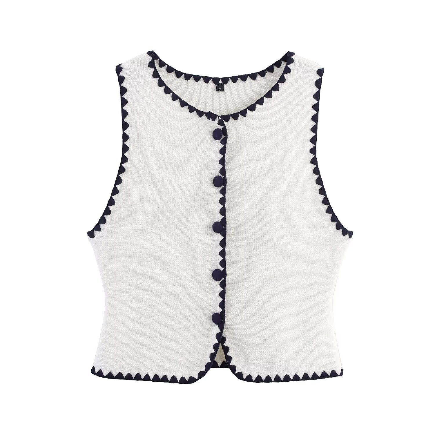 Conjunto de chaleco y vestido de punto bordado - Estilo europeo KUN-00037