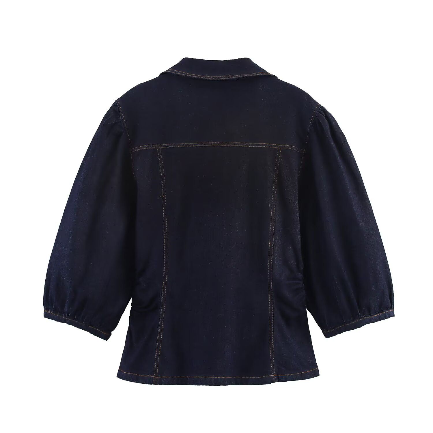 Denim Puff Sleeve Top & Flare Jeans - Slim Fit KUN-00052