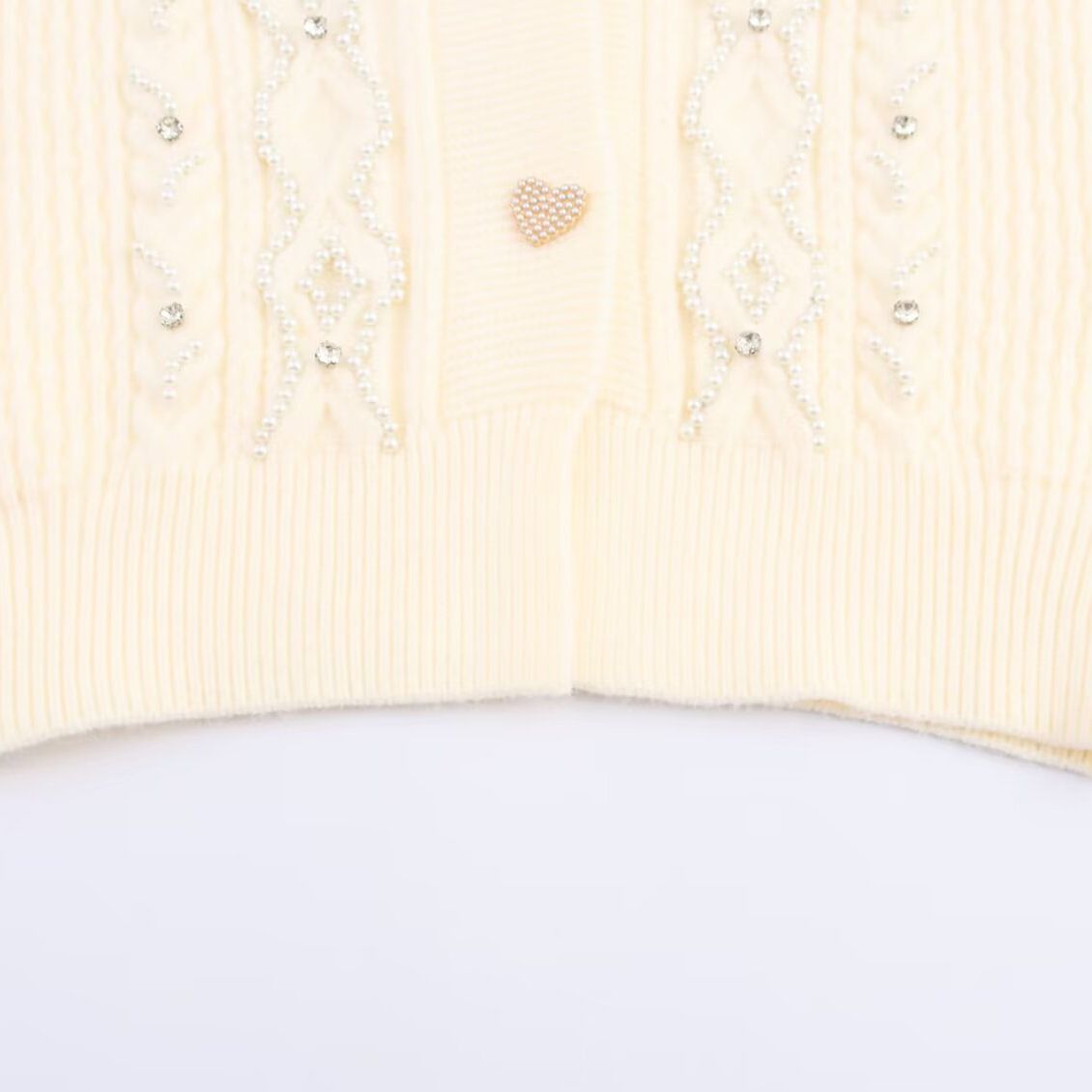 Knit Top Women's Beaded Drawstring Casual Chic KUN-00010