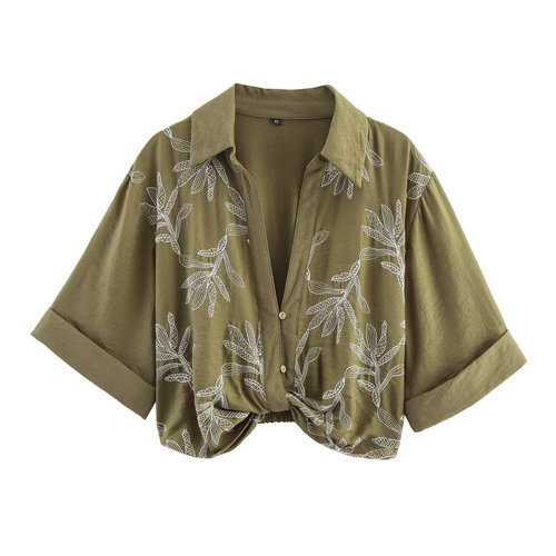 Conjunto de blusa y culotte bordados - Estilo europeo KUN-00003