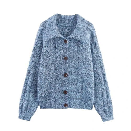 Knit Cardigan - Stylish Floral Blend Open Front Sweater KUN-00043