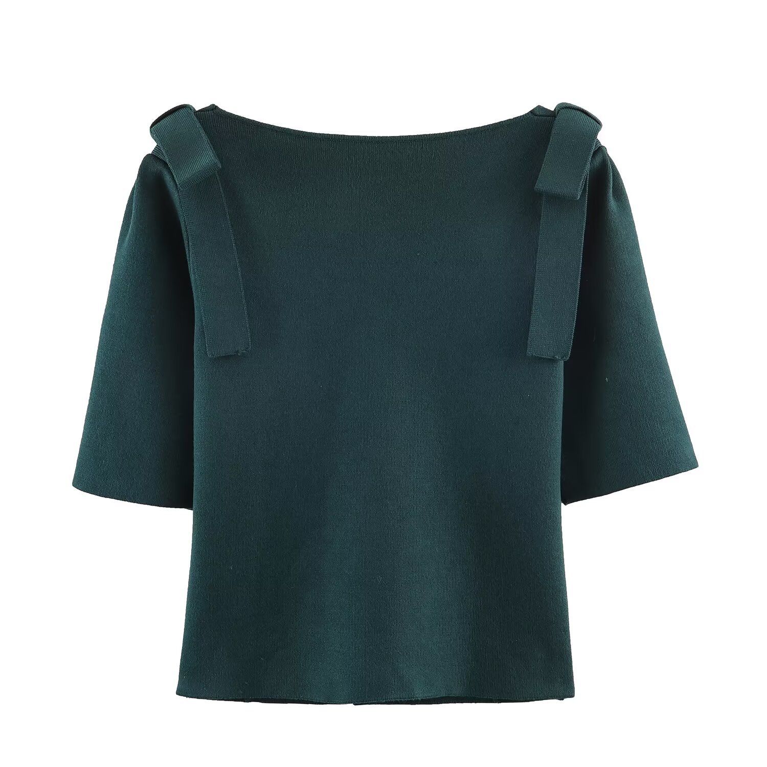 Knit Cardigan with Bow Shoulder Detail - Stylish Women's Sweater KUN-00127