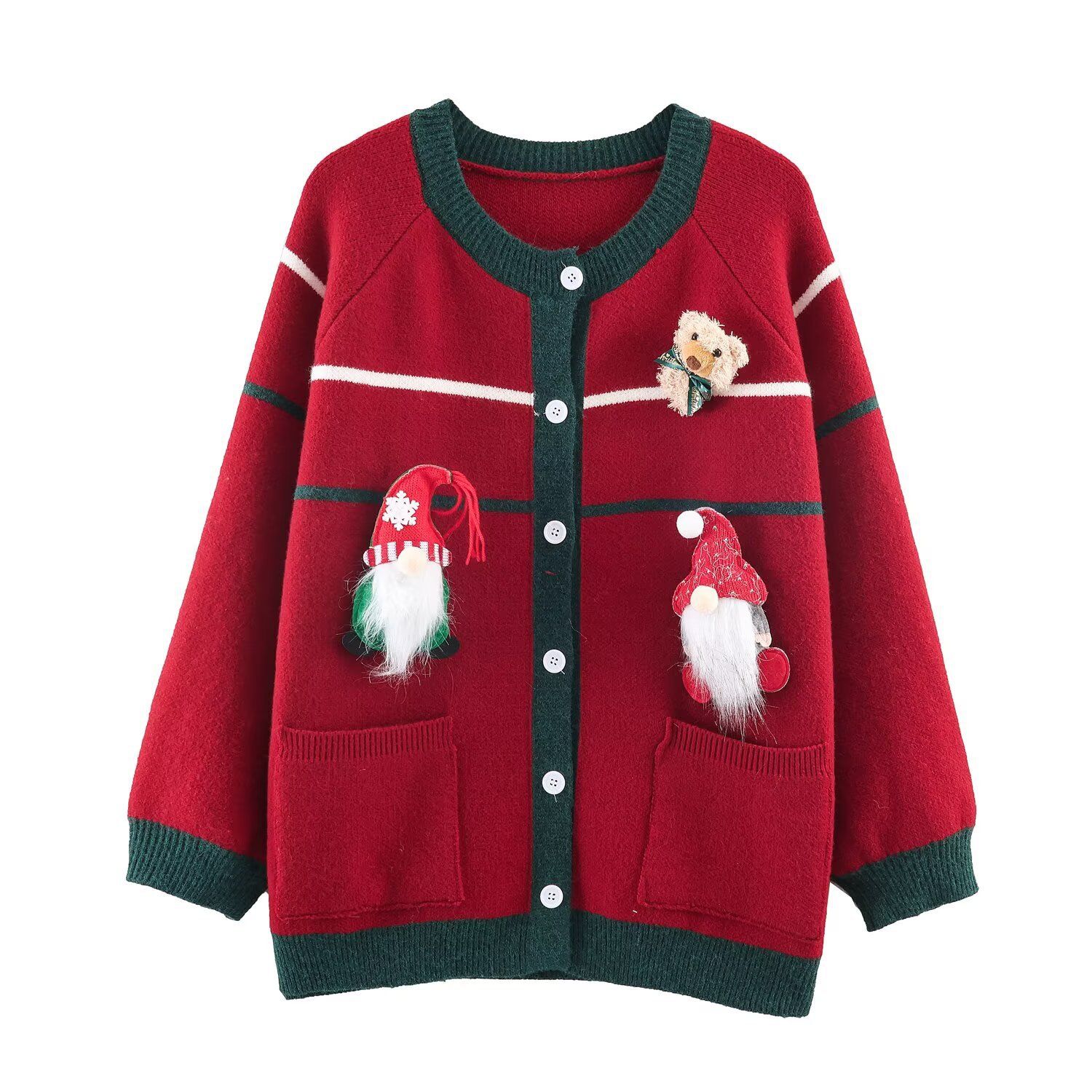 Knit Cardigan - Stylish Christmas Open Front Sweater KUN-00103