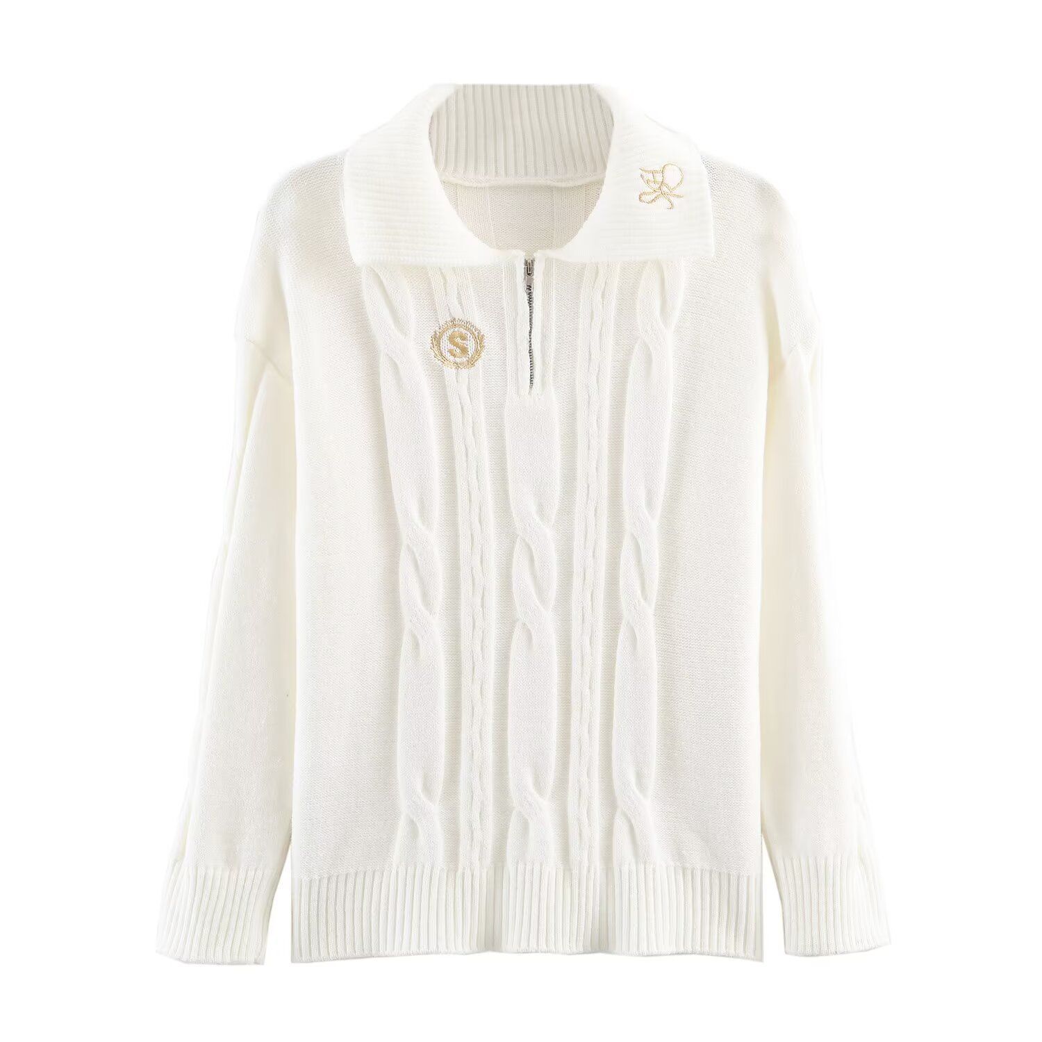 Polo de punto - Top casual moderno y bordado KUN-00099