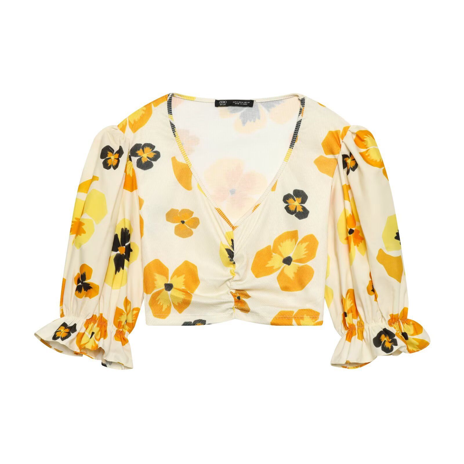 Women's Floral Print Patchwork Blouse - Trendy & Stylish KUN-00019