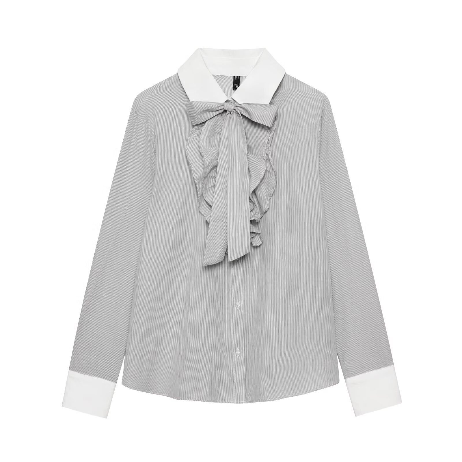 Striped Bow Blouse - European Style Women's Shirt KUN-00083