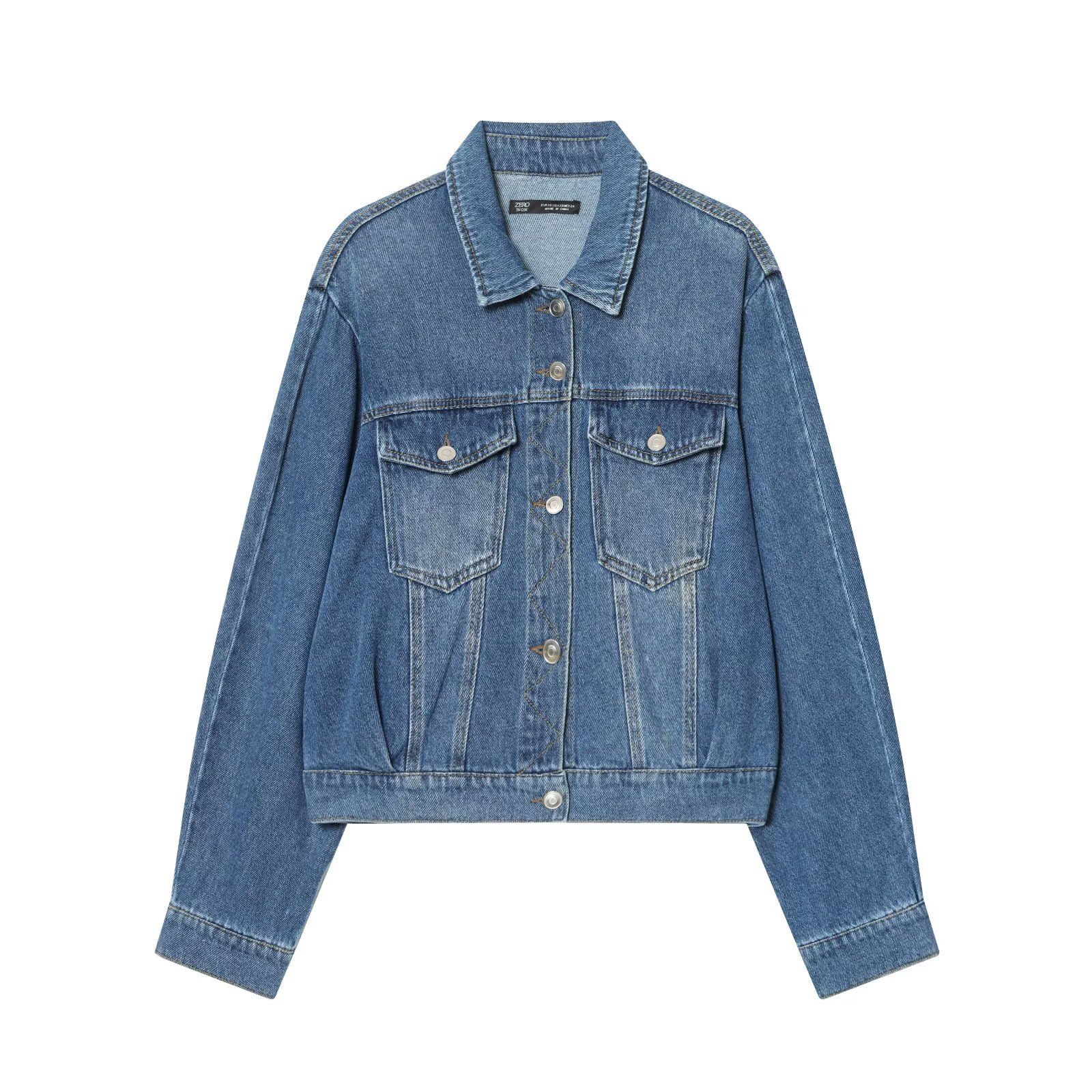 Denim Jacket Women's Fashion Casual Cropped KUN-00011