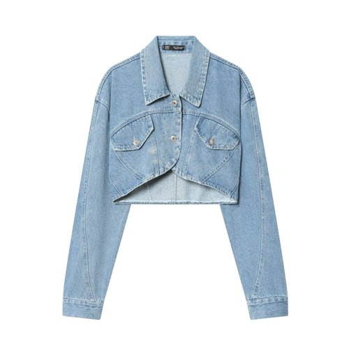 Chaqueta vaquera para mujer, estilo casual, corta y moderna, KUN-00018