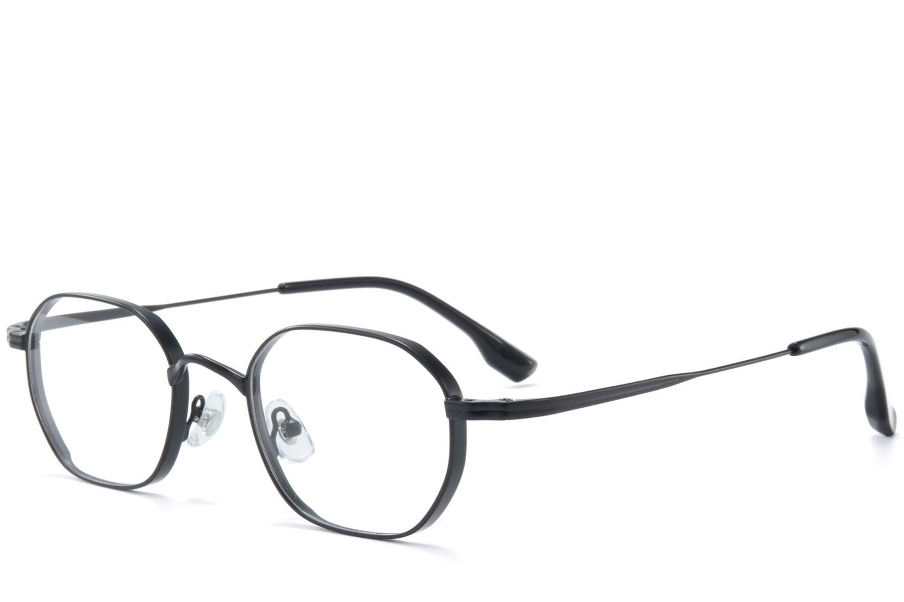 Rectangular Black Titanium Glasses #BS0218-0126