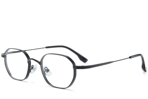 Lunettes rectangulaires en titane noir #BS0218-0126