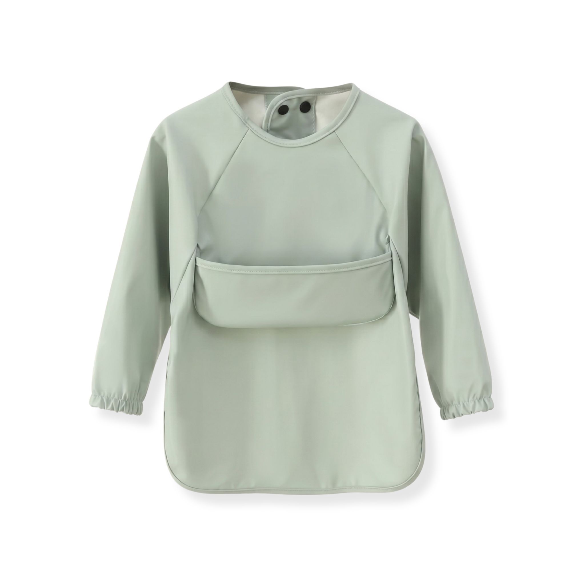 Long-Sleeve Baby Bib with Food Catcher Pocket