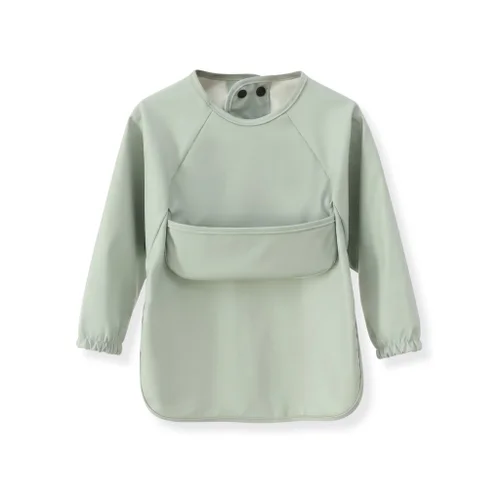 Long-Sleeve Baby Bib with Food Catcher Pocket