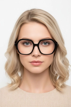 Geometric Black Acetate Glasses #BS1902-0049