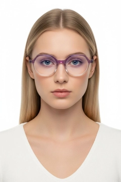 Geometric Purple Acetate Glasses #BS1902-0083