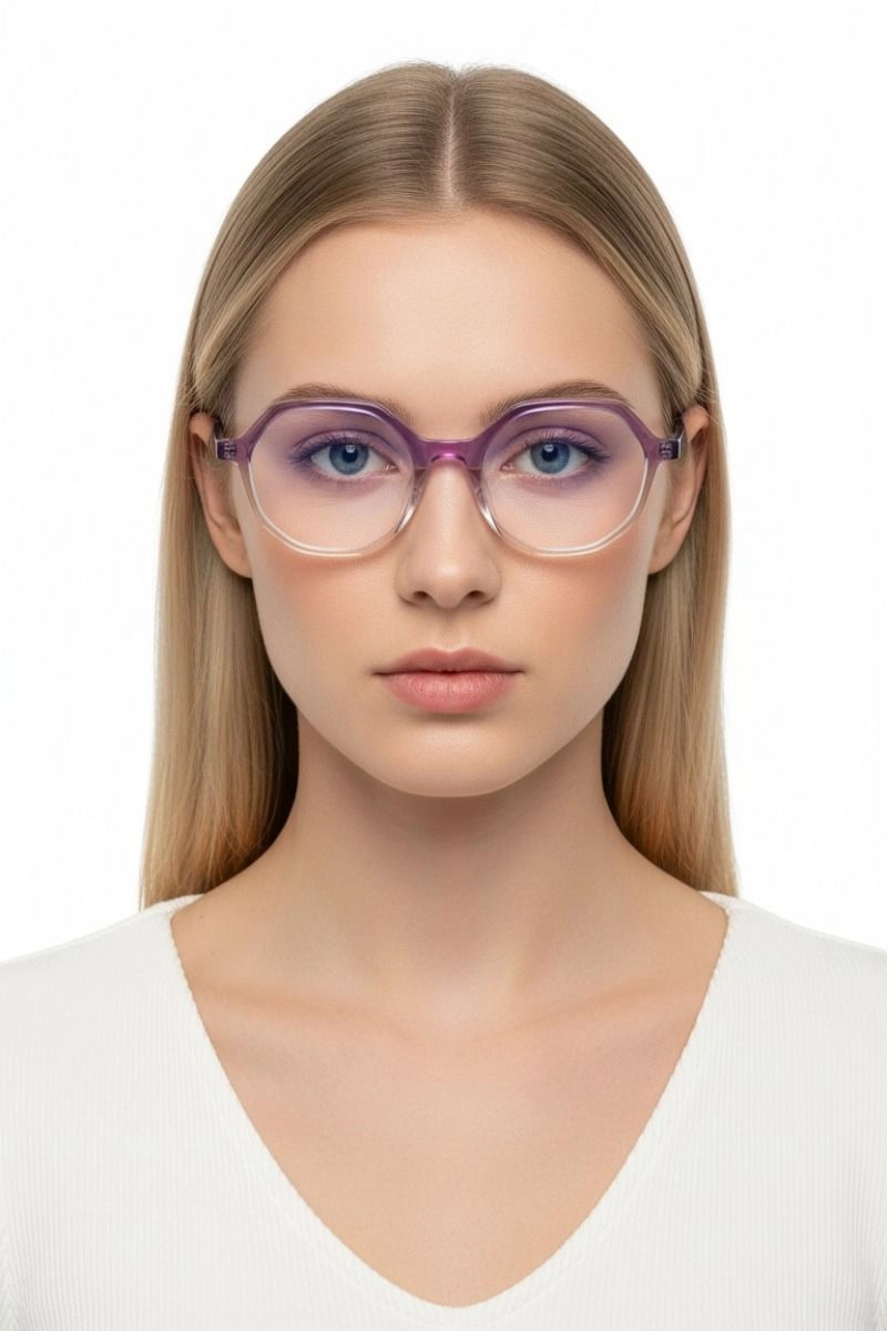 Geometric Purple Acetate Glasses #BS1902-0083
