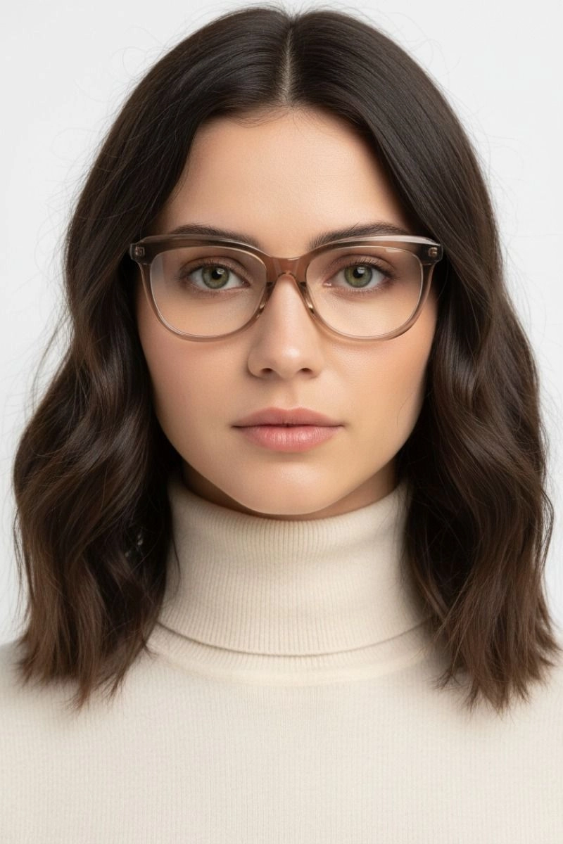 Gafas de acetato marrón mariposa #BS1902-0087