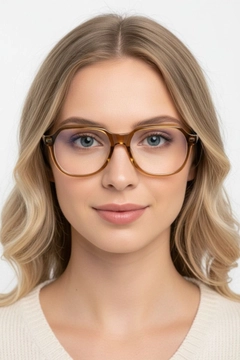 Oval Brown Acetate Glasses #BS1902-0103
