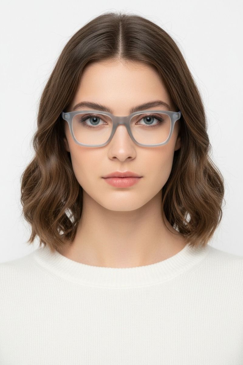 Rectangular Grey Acetate Glasses #BS1902-0138