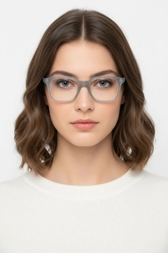 Rectangular Grey Acetate Glasses #BS1902-0138