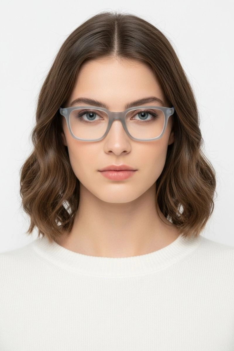 Rectangular Grey Acetate Glasses #BS1902-0138