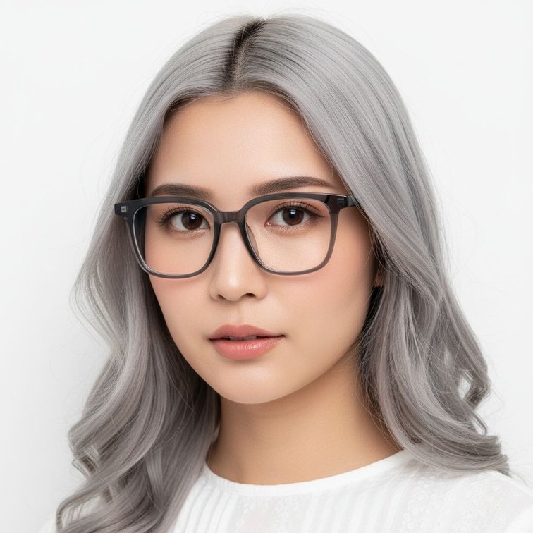 Rectangular Grey TR90 Glasses #BS1924-0100