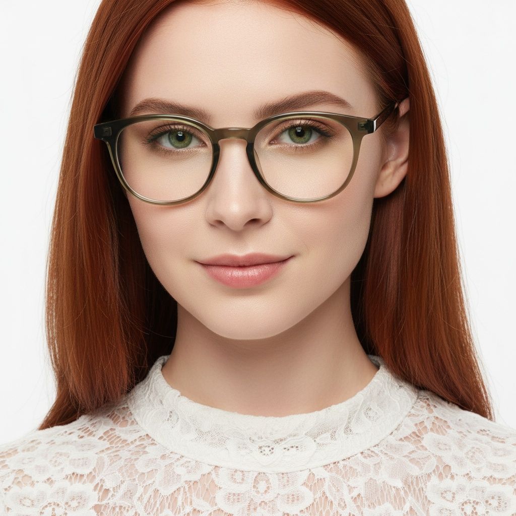 Gafas TR90 ovaladas verdes #BS1924-0105