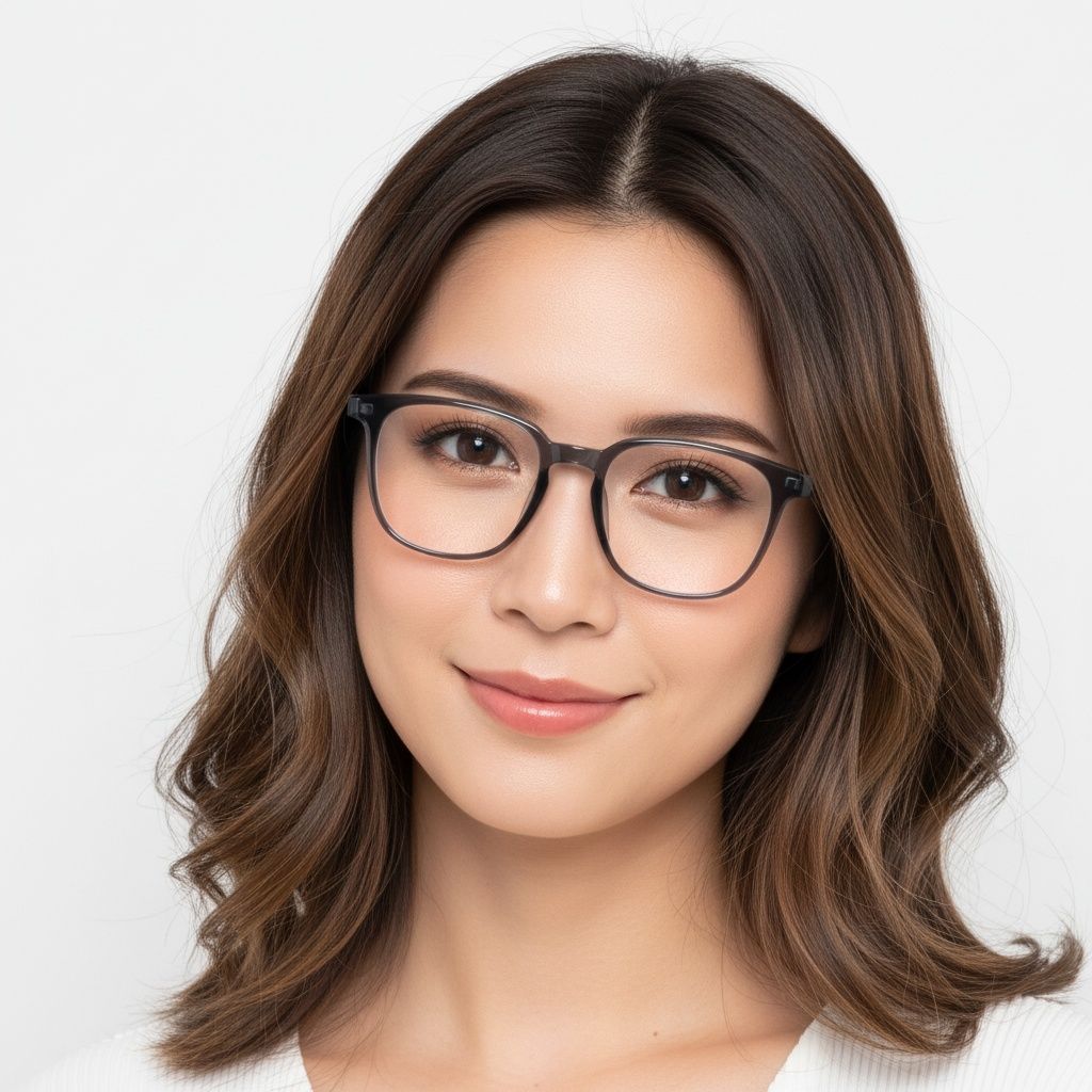 Rectangular Grey TR90 Glasses #BS1924-0117