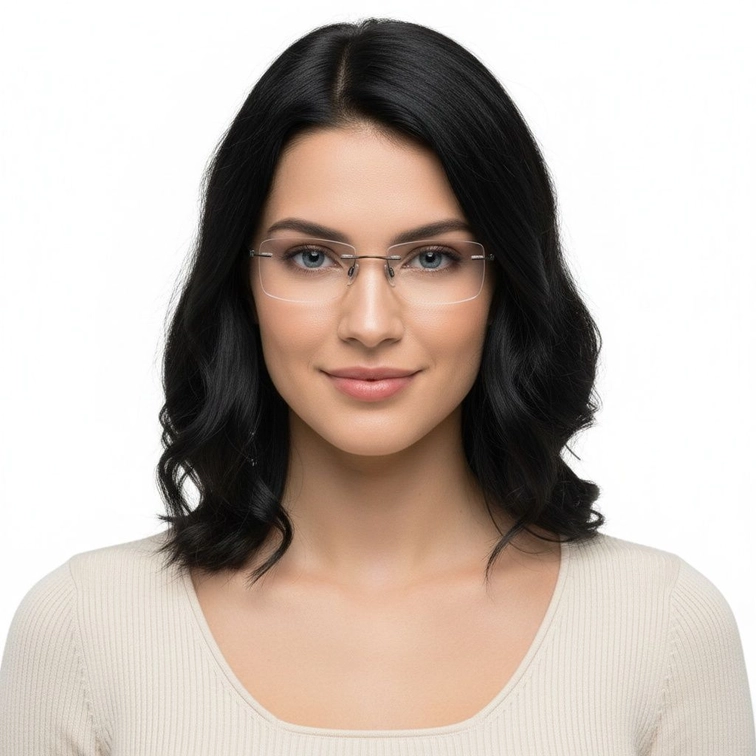 Occhiali invisibili in metallo nero #BS2012-0863