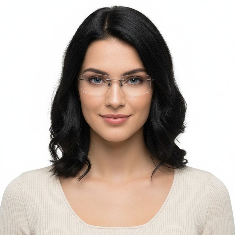 Gafas invisibles de metal negro #BS2012-0863