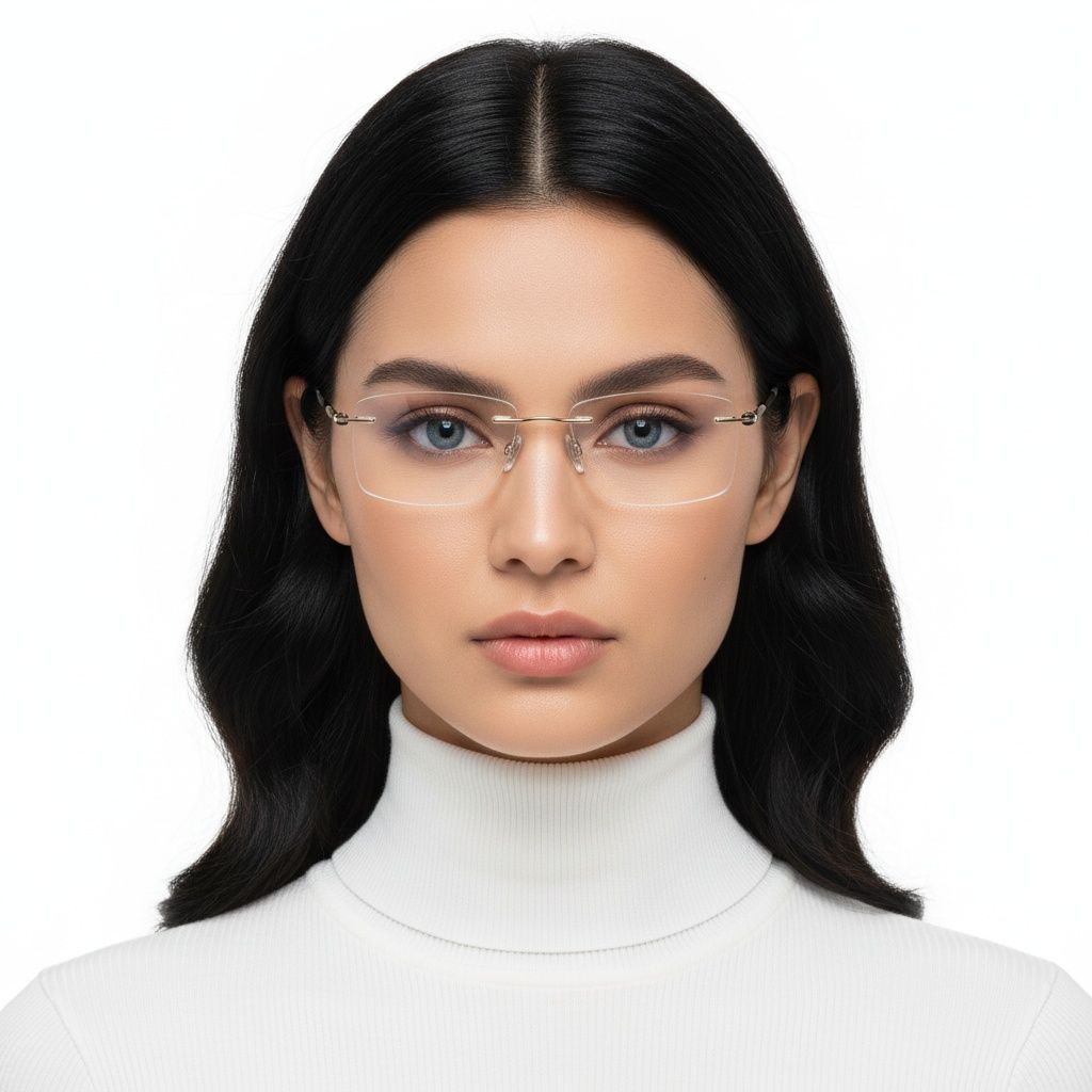 Onzichtbare gouden metalen bril #BS2012-0888