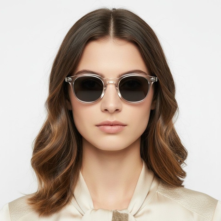 Oval Transparent Plastic Sunglasses #BS2503-0201