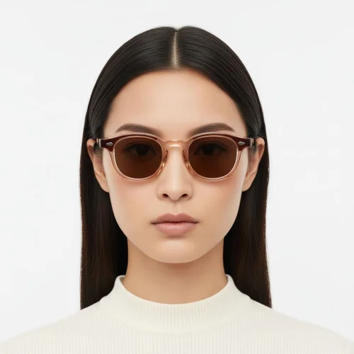 Lunettes de soleil ovales en plastique orange #BS2503-0205