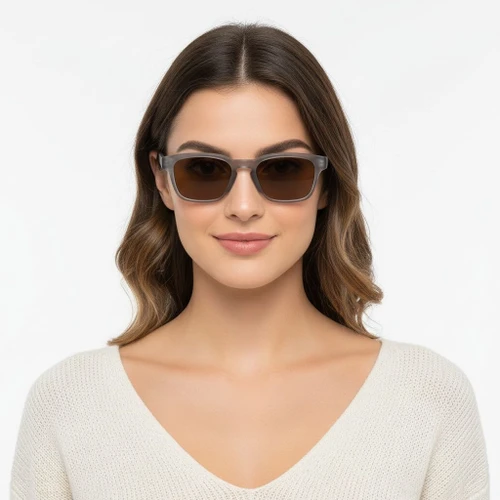 Rectangular Grey Plastic Sunglasses #BS2503-0219